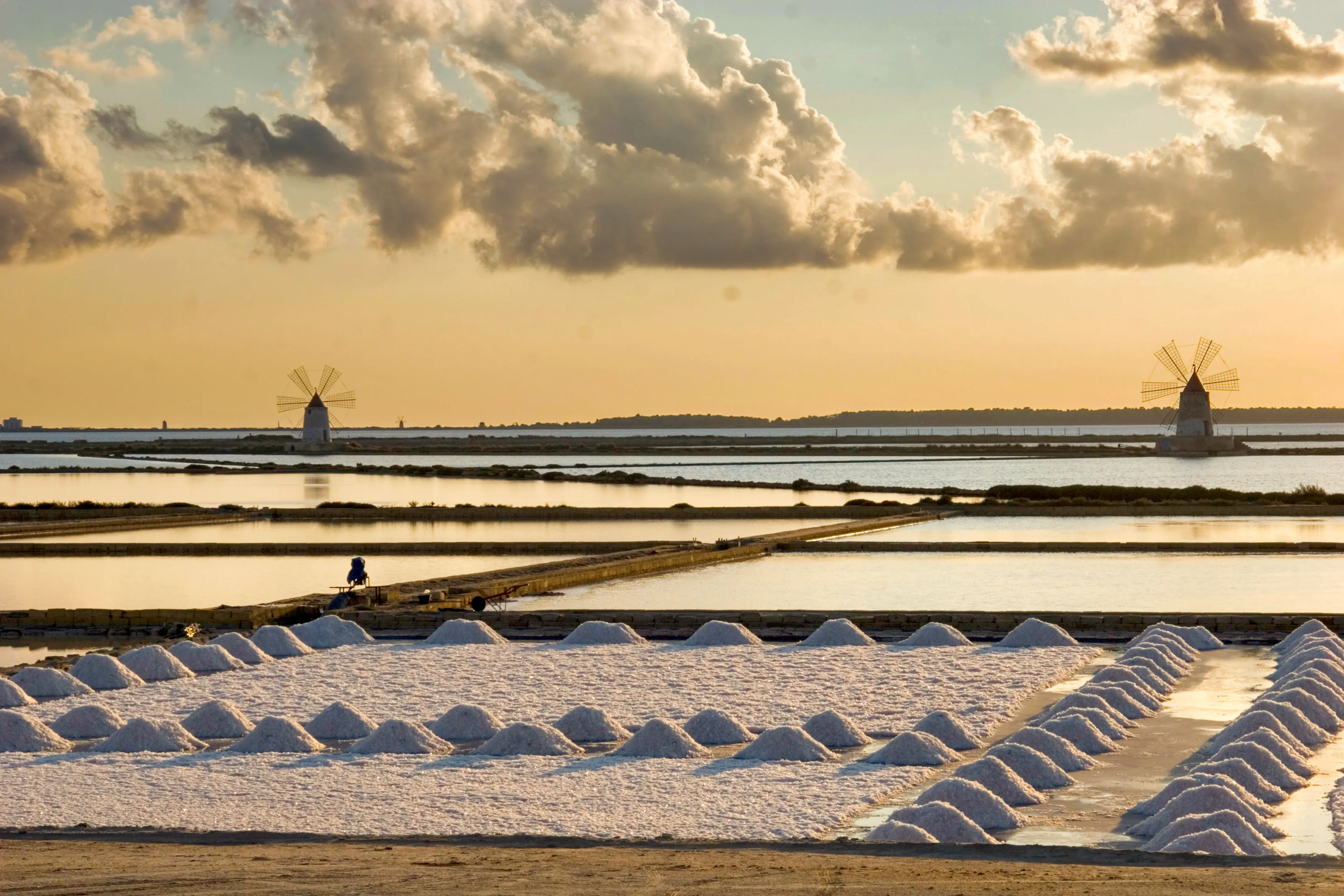 Salt flats at the Stagnone, Western Sicily